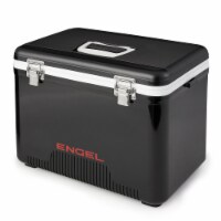 ENGEL 13 Qt Air Tight Dry Box & Insulated Ice Cooler with Shoulder Strap, Black
