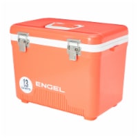 ENGEL 13 Quart Compact Durable Ultimate Leak Proof Outdoor Dry Box Cooler, Coral
