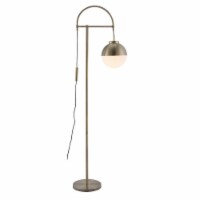 Zuo Waterloo Floor Lamp in White and Brushed Brass