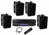 Pyle PLMR24B 3.5 200W Box Speakers 4 Pack & PT260A Home Digital Stereo Receiver