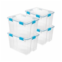 Sterilite Deep Plastic Stackable Storage Bin w/ Clear Latch Lid, Clear (4  Pack), 4pk - Fred Meyer