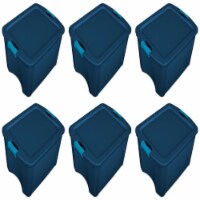 Sterilite 18 Gallon Heavy Duty Latch and Carry Storage Tote, True Blue (6 Pack)