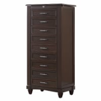 Joseph Espresso Locking Jewelry Armoire with 9 Drawer