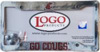 Logo Products Washington State University Chrome Plastic License Frame Perspective: Main