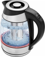 Chefman Electric Glass Kettle with Tea Infuser - Stainless Steel