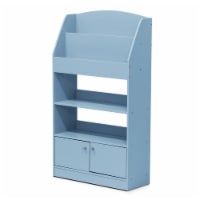 Furinno FR16119LB Kidkanac Magazine & Bookshelf with Toy Storage Cabinet, Light Blue