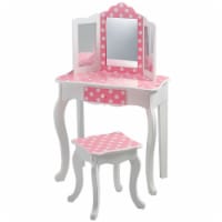 Fantasy Fields Kids Vanity Table Set Little Girls Makeup Dressing Desk, Pink