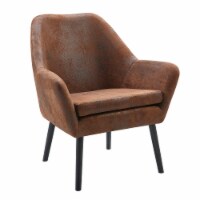 Teamson Home Divano Stylish Arm Accent Chair for Office Living Room, Dark Brown