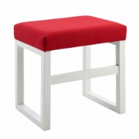 Versanora Kids Wooden Vanity Stool With Padded Seat Chair White/Red VNF-00034