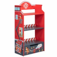 Fantasy Fields Little Fire Fighters Kids Wooden Bookshelf with Storage Drawer, Multicolor