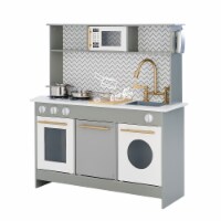 Teamson Kids Little Chef Berlin Modern Play Kitchen Playset Pretend Play Set w/ 6 Accessories