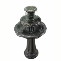 Peaktop Outdoor Lily Flower Stone 3-Tier Waterfall Fountain, Gray VFD8207