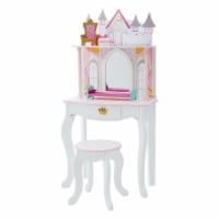 Teamson Kids Dreamland Castle Toy Vanity Set in White and Pink