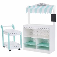 Teamson Kids My Dream Wooden Bakery Shop Dessert Shop Pretend Playset Christmas Gift, White