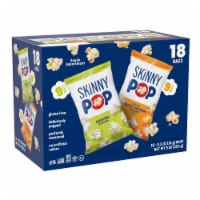 SkinnyPop Popcorn, Original and Dairy Free White Cheddar, 0.5oz Snack Size Bags (18 Count) Perspective: Main
