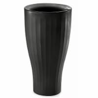 Crescent Garden Tru Drop Tall Cup Planter Flower Pot, Caviar Black, 16