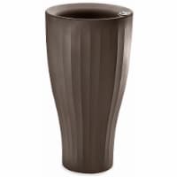 Crescent Garden Tru Drop Tall Cup Planter Flower Pot, Bark Brown Color, 19
