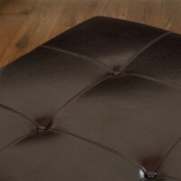 Avalon Espresso Brown Leather Ottoman
