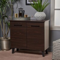Willson Modern 3-Shelf Walnut Finished Faux Wood Cabinet with Oak Accent Sonoma Oak