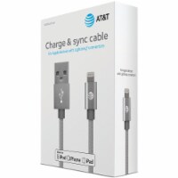 Charge & Sync Braided USB to Lightning® Cable, 4ft (Silver)
