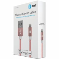 Charge & Sync Braided USB to Lightning® Cable, 4ft (Pink)