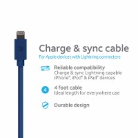 4-Foot PVC Charge and Sync Lightning® Cable (Blue)