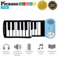 PicassoTilesÂ® PT49 Kid's 49-Key Flexible Roll-Up Educational Piano Keyboard