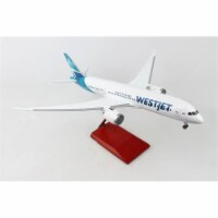 SkyMarks SKR9005 1 by 100 Scale Westjet 787-9 Model Aircraft with Wood Stand & Gear