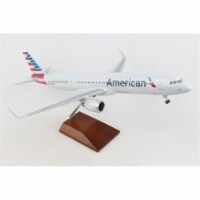 SkyMarks SKR8422 1 by 100 Scale American A321NEO Model Aircraft with Wood Stand & Gear
