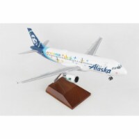 Skymarks Supreme SKR8382 1 by 100 Alaska A320 Pride with Wood Stand & Gear Model Airplane