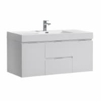 Fresca Valencia 48  Glossy White Wall Hung Modern Bathroom Vanity