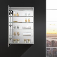 Fresca Tiempo 24  Wide X 36  Tall Bathroom Medicine Cabinet W/ Led Lighting & Defogger