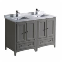 Fresca Oxford 48  Gray Traditional Double Sink Bathroom Cabinets w/ Top & Sinks