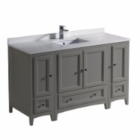 Fresca Oxford 54  Gray Traditional Bathroom Cabinets w/ Top & Sink