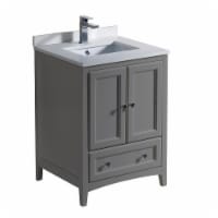 Fresca Oxford 24  Gray Traditional Bathroom Cabinet w/ Top & Sinks