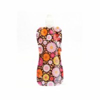 Zees Creations CB1035 Flowers On Black Pocket Bottle With Brush