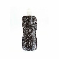 Zees Creations CB1038 Flowers Black & White Pocket Bottle With Brush
