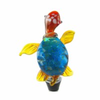 Zees Creations 14117 Glass Wine Bottle Turtle Blue