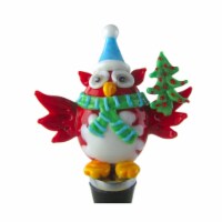 Zees Creations 14706 Glass Wine Bottle Xmas Owl With Tree
