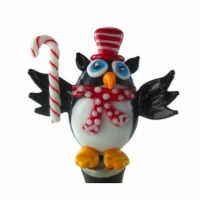 Zees Creations 14707 Glass Wine Bottle Christmas Owl With Candy