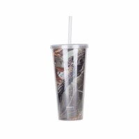 Kitcheniva Beer Tumblers With Bamboo Lid And Straws 16oz - 6Pcs