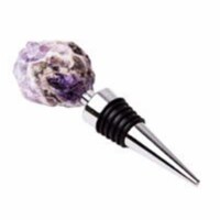 Zees Creations GS1003 Stainless Steel Gemstoppers, Zebra Amethyst