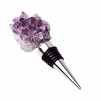 Zees Creations GS3002 Stainless Steel Gemstoppers, Amethyst Cluster