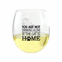 Zees Creations ED1001-D6 You Are Not Drinking Alone If the Cat is Home Ever Drinkware Wine Tu