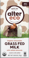 Alter Eco Organic Grass Fed Milk Chocolate & Salted Almonds Chocolate Bar