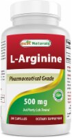 Best Naturals L-Arginine 500mg 250 Capsules - Pharmaceutical Grade L Arginine supplement prom