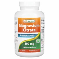 Best Naturals Magnesium Citrate (Citrato de Magnesio) 400mg 250 Tablets (400 mg of Elemental