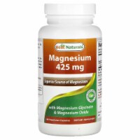 Best Naturals Magnesium 425 mg 180 Veggie Capsules - High Absorption Magnesium Glycinate & Ma