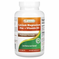 Best Naturals Calcium Magnesium Zinc with Vitamin D3, 300 Tablets - Calcium 1000 mg, Magnesiu
