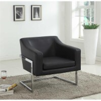 Best Master Modern Faux Leather Accent Chair in Black/Chrome